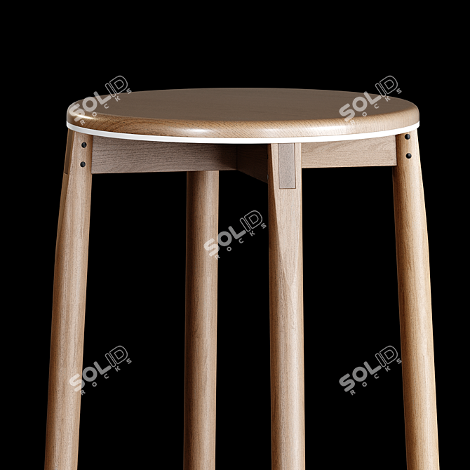 Contemporary Crop Bar Stool 3D model image 3