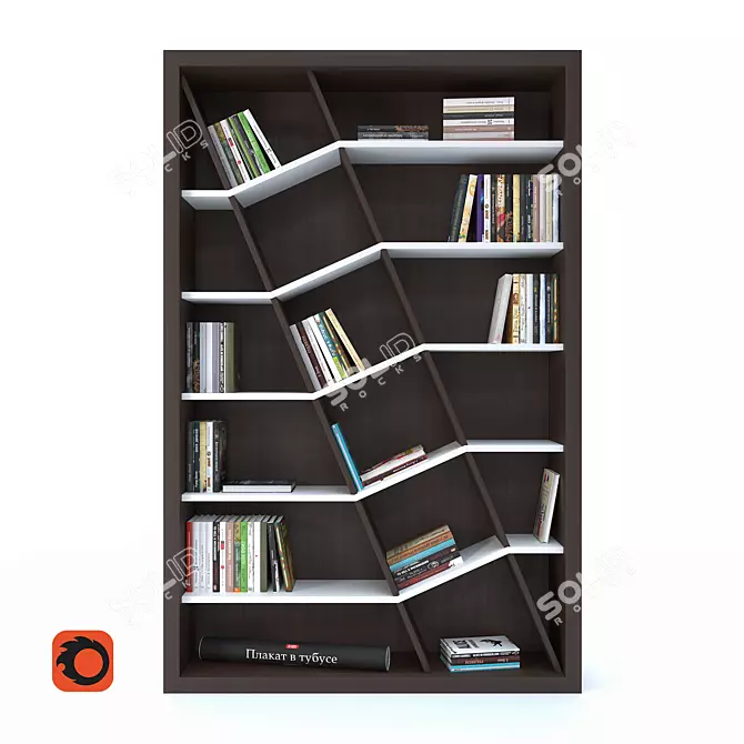 Maze Bookcase: Perfect Storage for Office or Library 3D model image 1