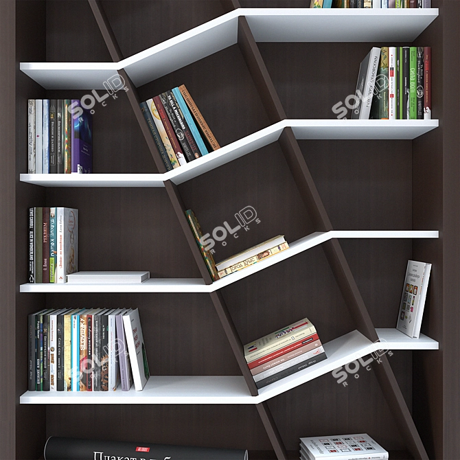 Maze Bookcase: Perfect Storage for Office or Library 3D model image 2