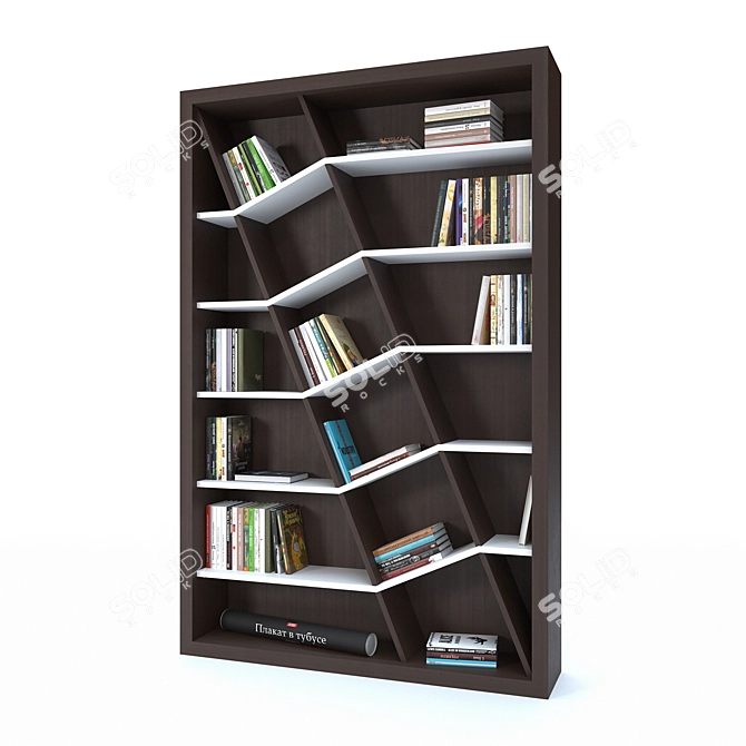 Maze Bookcase: Perfect Storage for Office or Library 3D model image 3