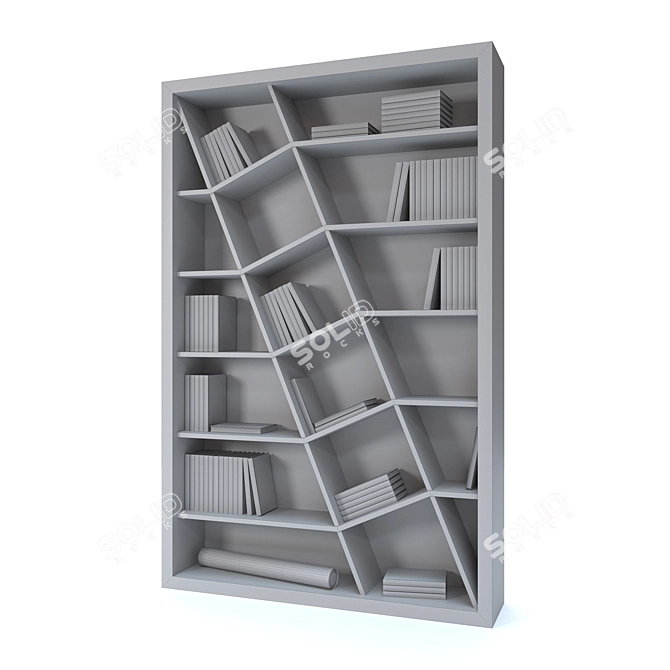 Maze Bookcase: Perfect Storage for Office or Library 3D model image 4