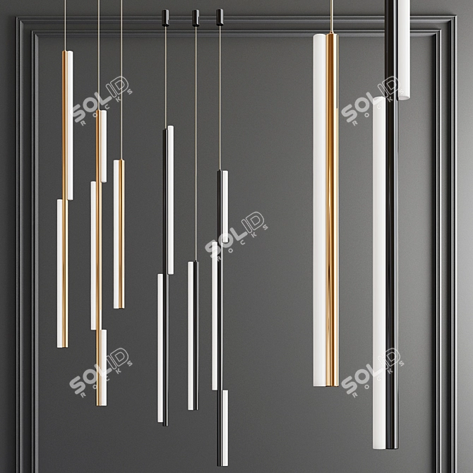 Modern Aluminum Pendant Light 3D model image 1