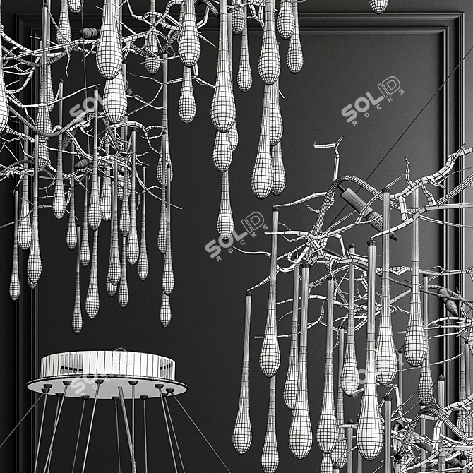 Elegant Branched Crystal Chandelier 3D model image 3