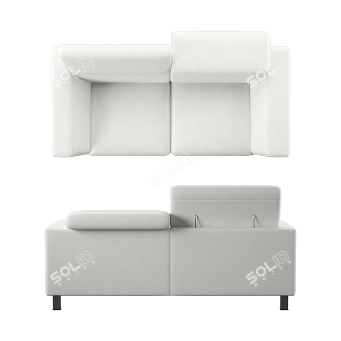 Elegant Compact Sofa 3D model image 2