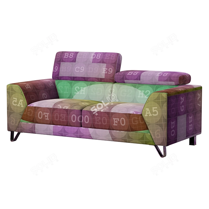 Elegant Compact Sofa 3D model image 4