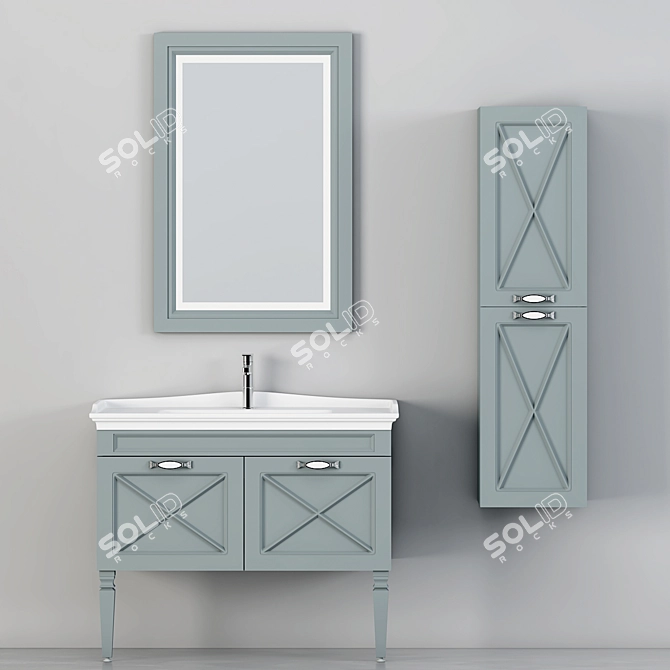 Sleek Bathroom Storage Solution 3D model image 1