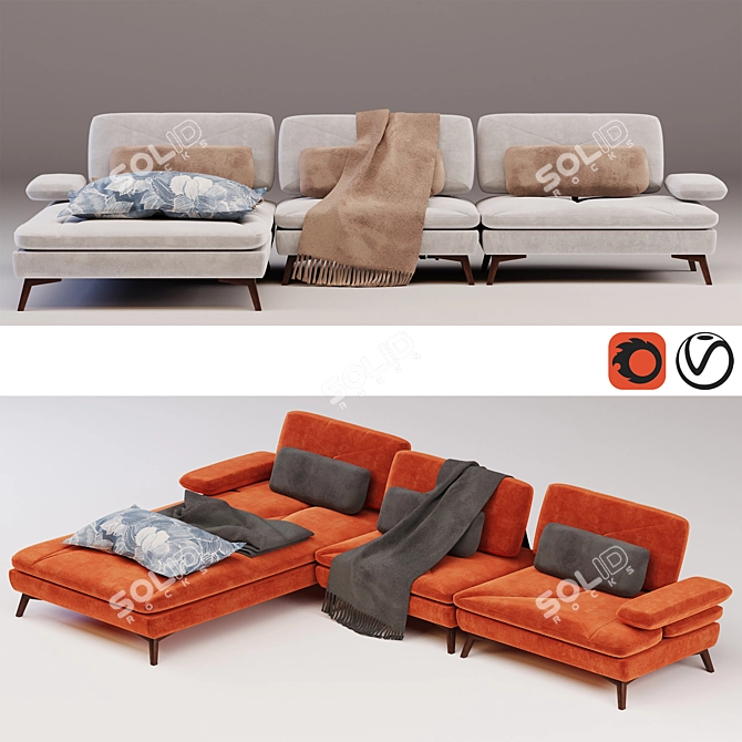 3Dmax Sofa Lasiliya | Vray & Corona Compatible 3D model image 1