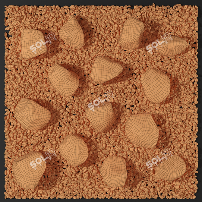 Pebble Stone Street Decor: Square and Sophisticated 3D model image 5