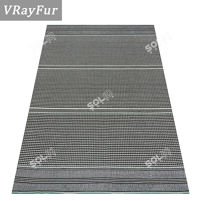 Versatile 3-Piece Carpet Set 3D model image 2