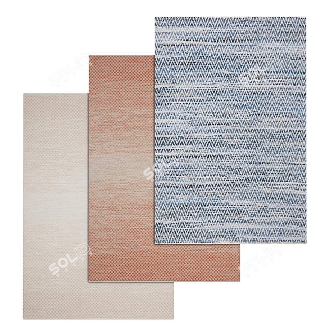 Title: Luxury Carpet Set - High Quality Textures 3D model image 1