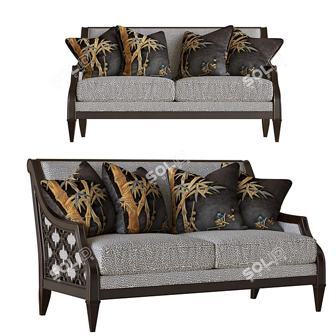 PBR-ready Bay Club Love Seat 3D model image 1