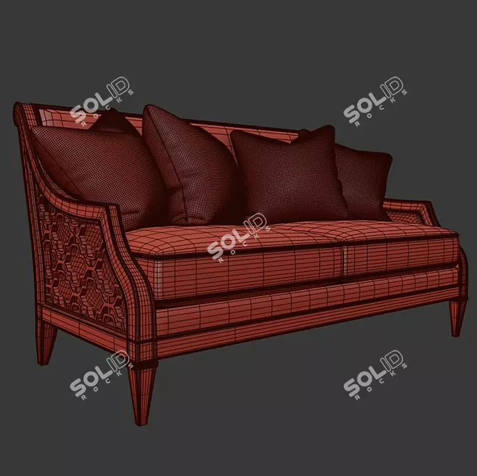 PBR-ready Bay Club Love Seat 3D model image 2