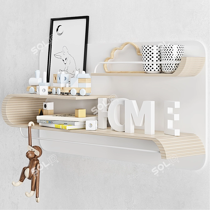 Kids Room Shelf Set 3D model image 2