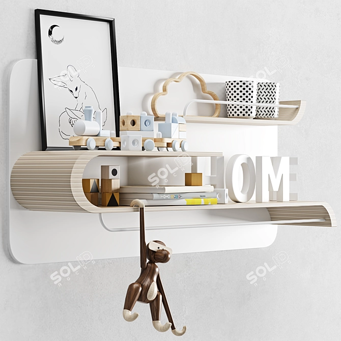 Kids Room Shelf Set 3D model image 3