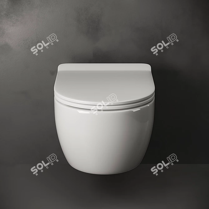 Moderno Wall-Hung Toilet: Sleek and Stylish 3D model image 2