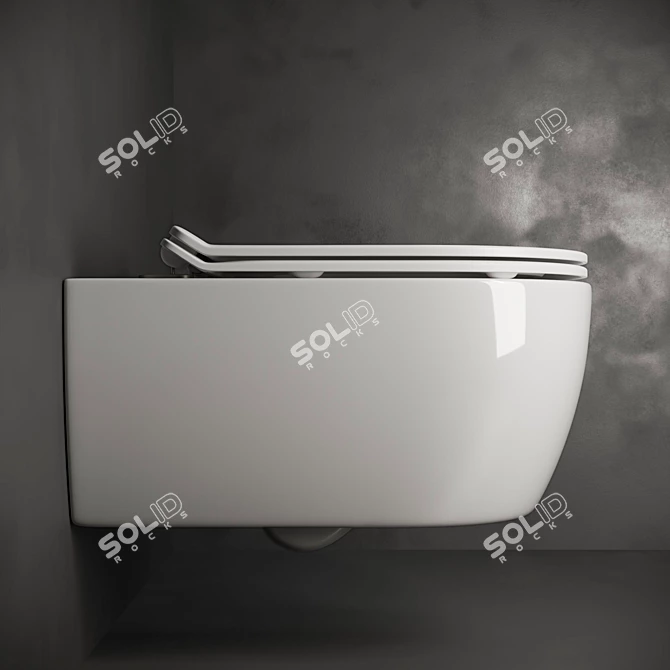Moderno Wall-Hung Toilet: Sleek and Stylish 3D model image 3