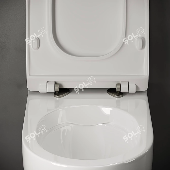 Moderno Wall-Hung Toilet: Sleek and Stylish 3D model image 5
