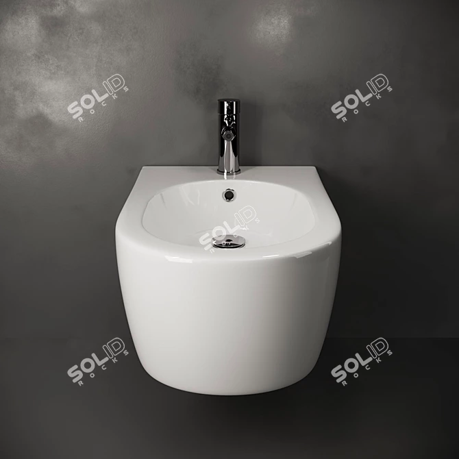 Ceramica Nova Simple Hanging Bidet 3D model image 2
