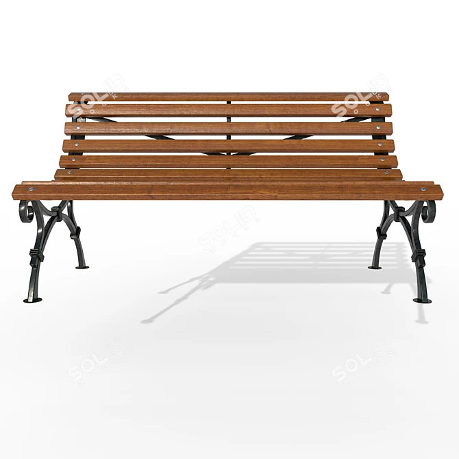 AVEN Foldable Bench: Portable and Sturdy 3D model image 2