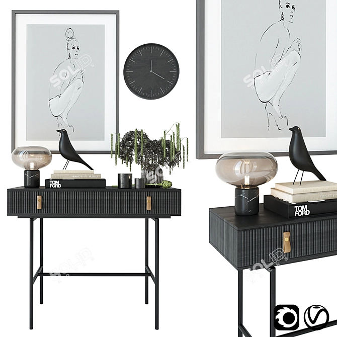 Modern Decor Set: Eames Bird, Ceramic Vase, Productivity Planner 3D model image 1