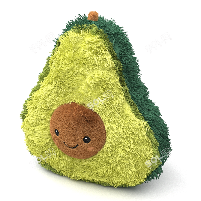 Adorable Plush Avocado Toy 3D model image 1