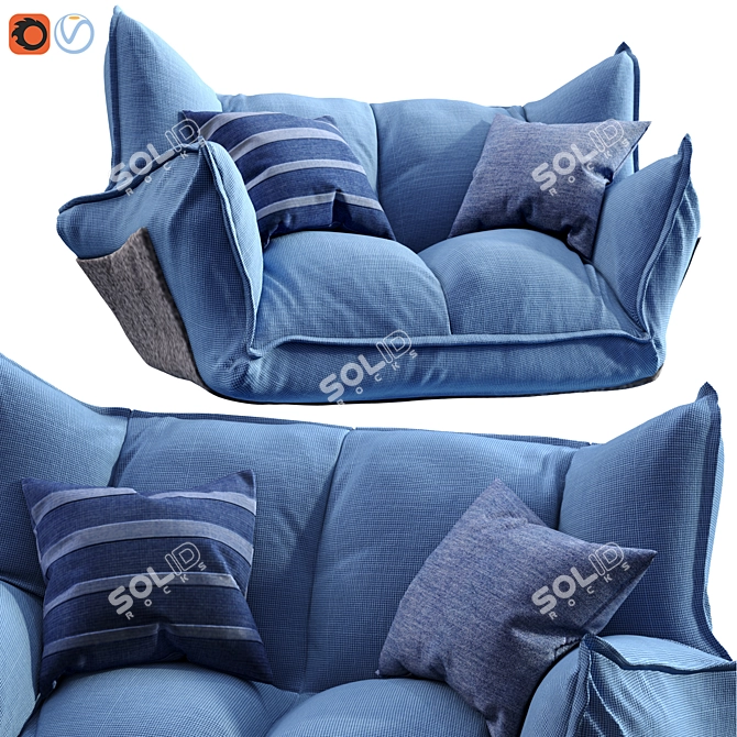 Comfy Sofa: High Detail, 3D Max Files 3D model image 2