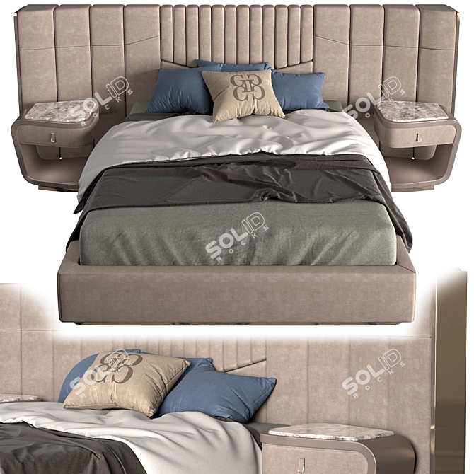 Title: Prisma Bed - Stylish and Functional 3D model image 1