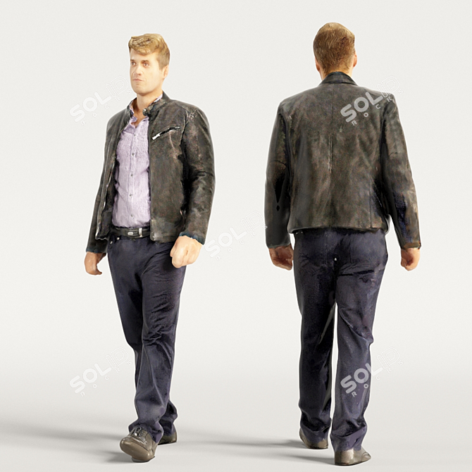 Realistic 3D Scanned Man - 3 Variations 3D model image 1