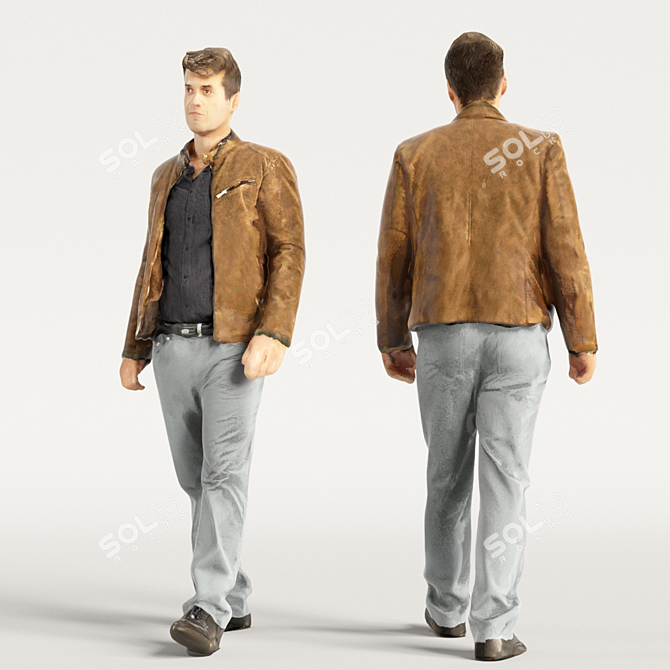 Realistic 3D Scanned Man - 3 Variations 3D model image 2