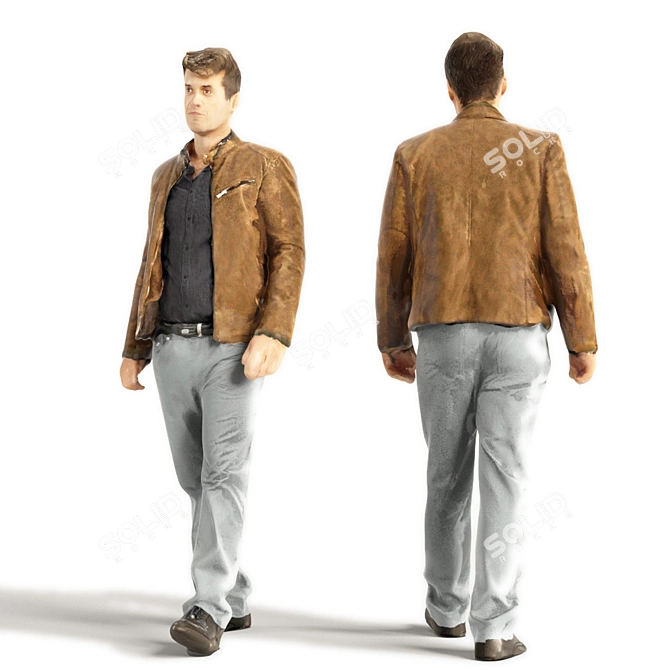 Realistic 3D Scanned Man - 3 Variations 3D model image 6