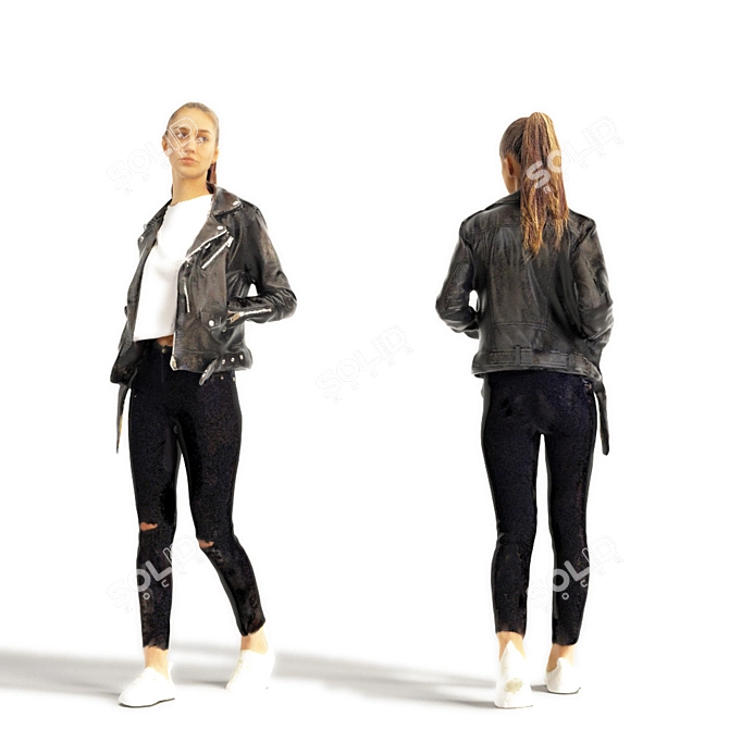 Realistic 3D Scanned Woman with Varying Colors 3D model image 4