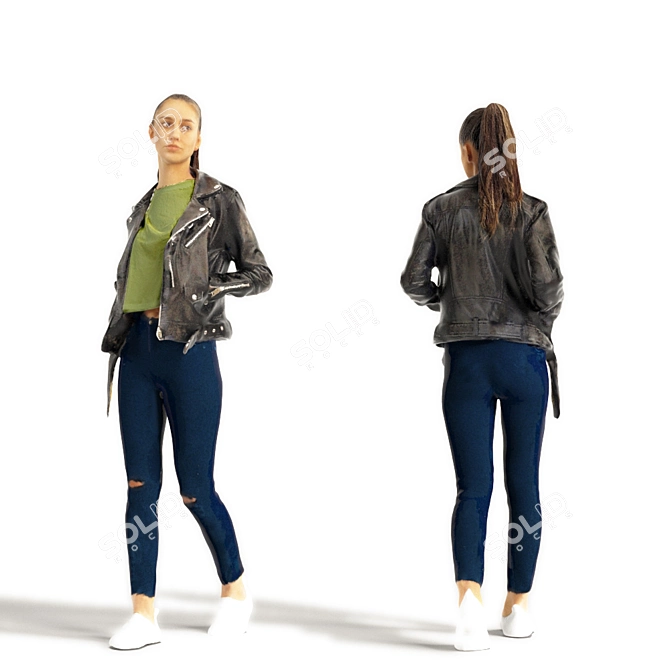 Realistic 3D Scanned Woman with Varying Colors 3D model image 5