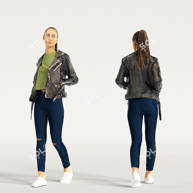 Realistic 3D Scanned Woman with Varying Colors 3D model image 8