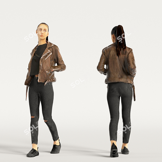 Realistic 3D Scanned Woman with Varying Colors 3D model image 9