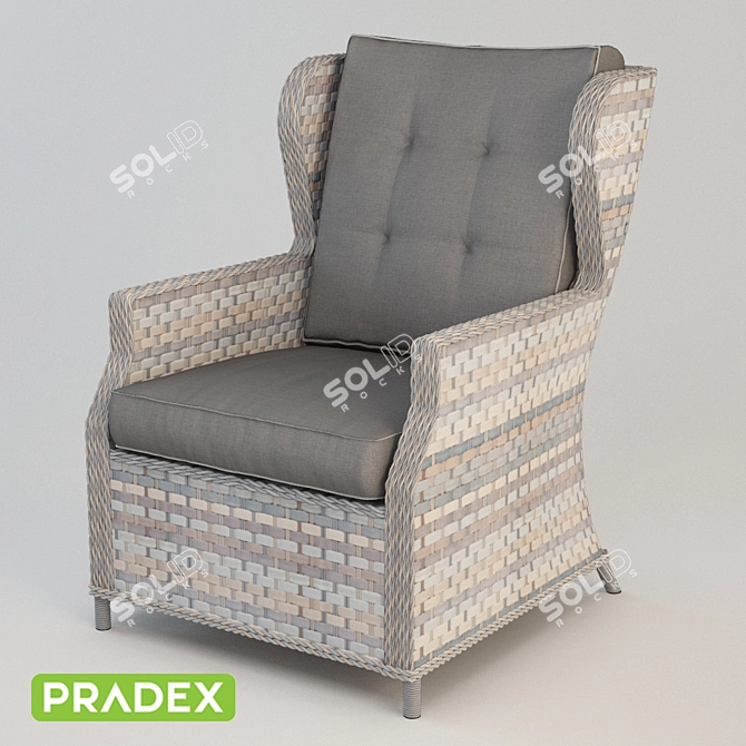 Pradex Gloria Rattan Chair: Stylish and Comfortable 3D model image 1