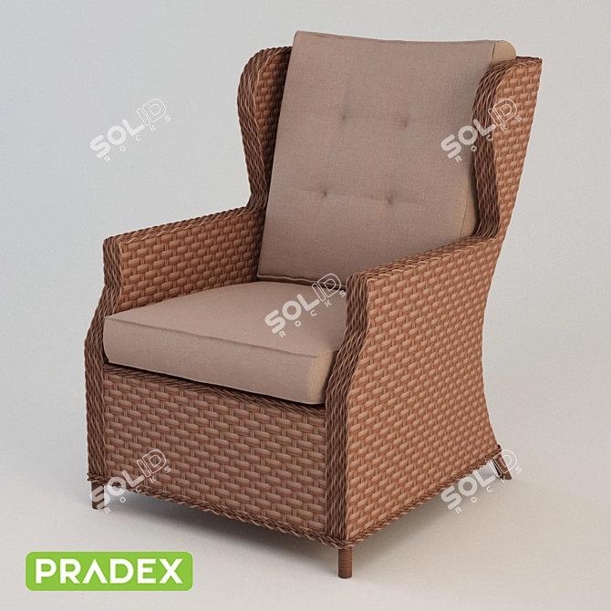 Pradex Gloria Rattan Chair: Stylish and Comfortable 3D model image 2