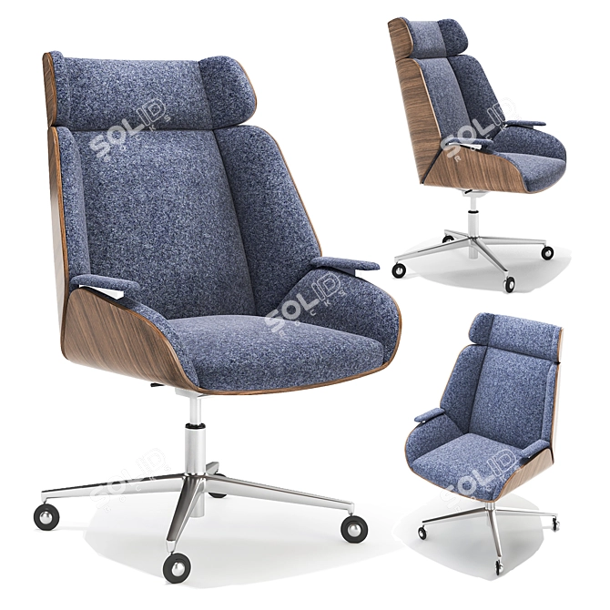 THEO Armchair: Stylish Comfort & Mobility 3D model image 2