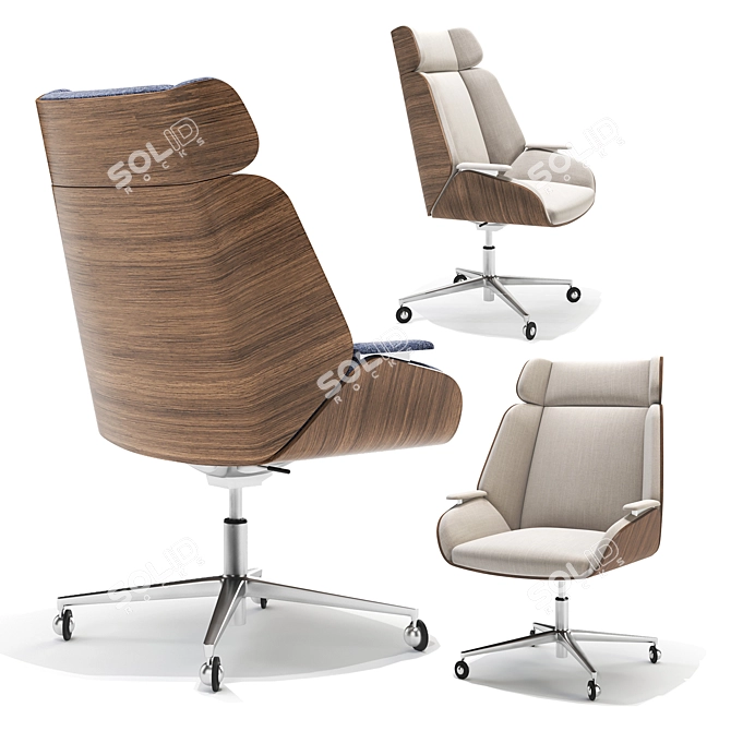 THEO Armchair: Stylish Comfort & Mobility 3D model image 3