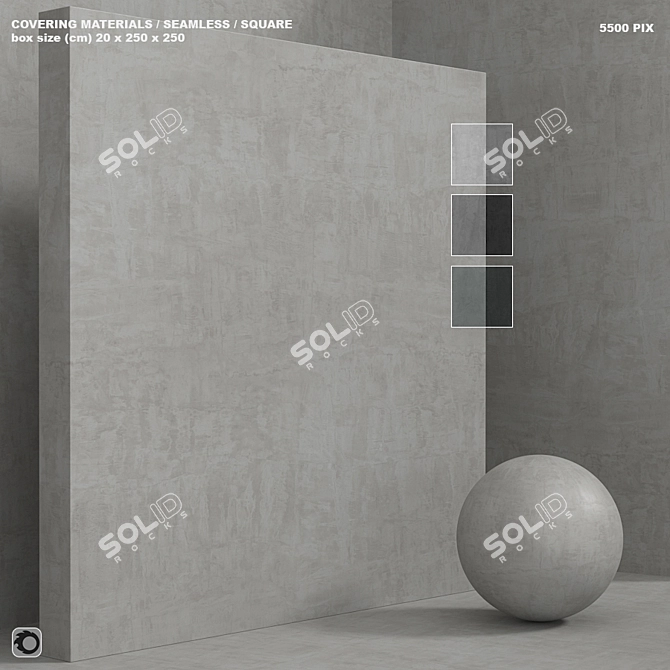 Seamless Concrete Plaster Set 3D model image 1