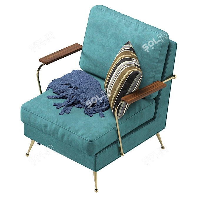 Gamble Green Lounge Chair 3D model image 4