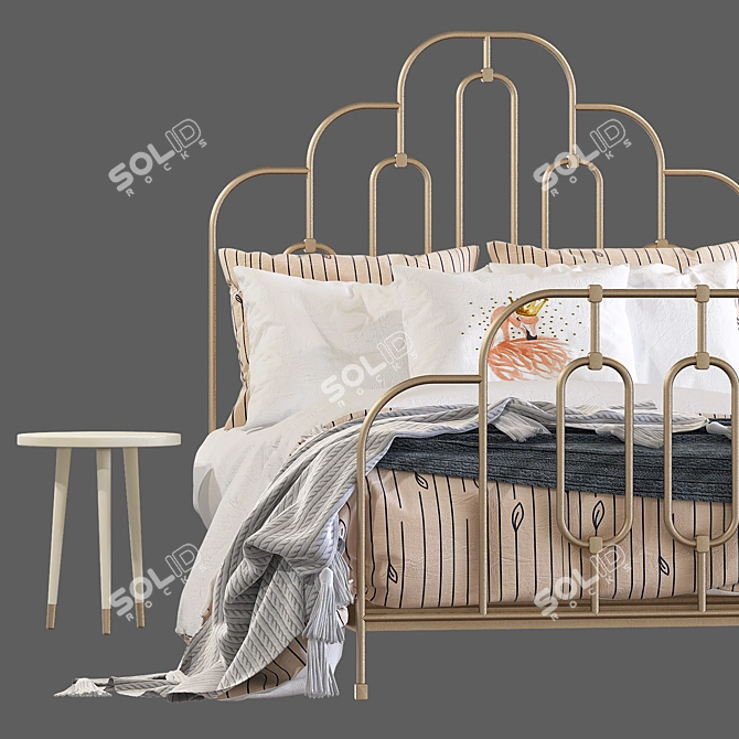 Deco Bed Anthropologie: Artful and Elegant 3D model image 4