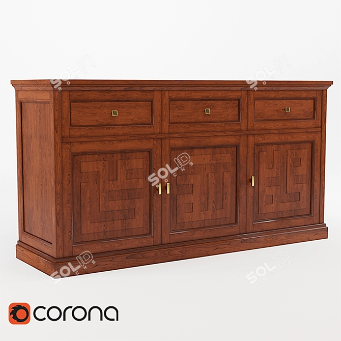 Modern 3D-Rendered Chest of Drawers 3D model image 1