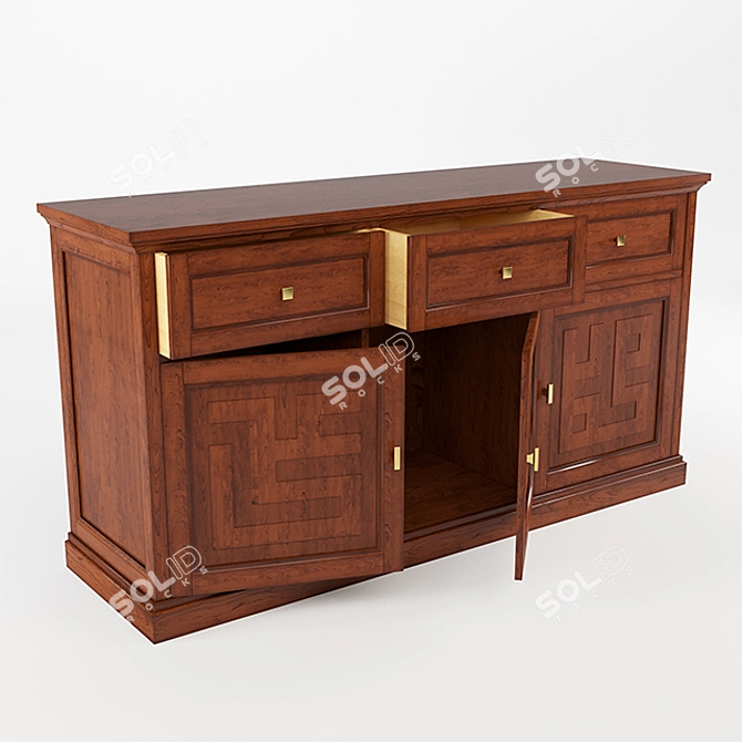 Modern 3D-Rendered Chest of Drawers 3D model image 2