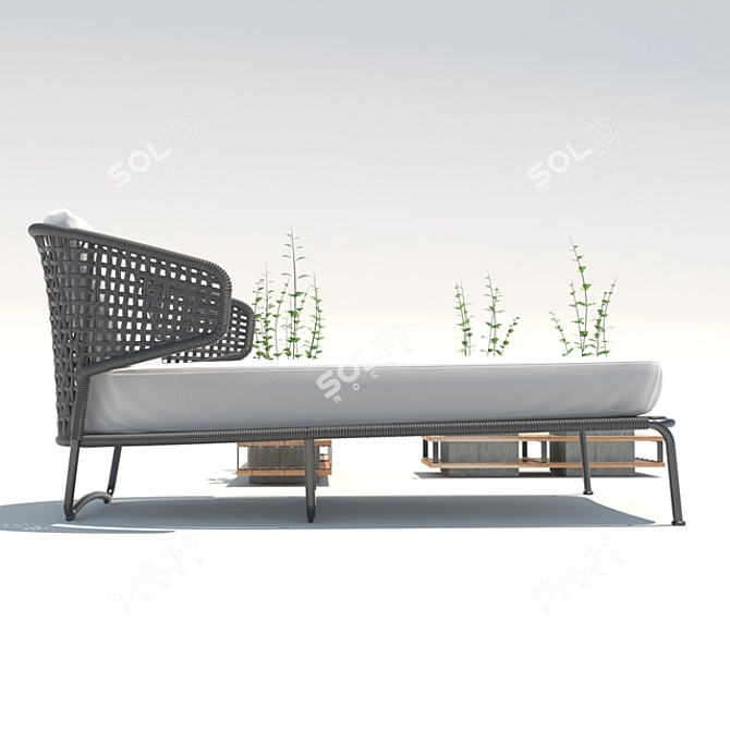 Elegant Outdoor Chaise Lounge 3D model image 3