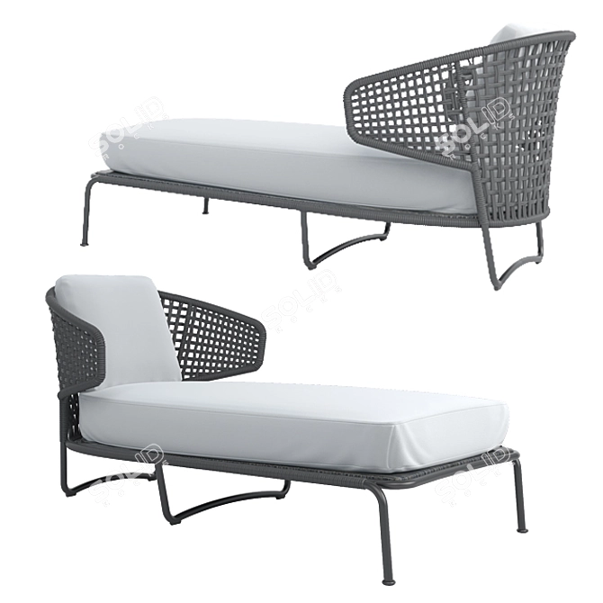 Elegant Outdoor Chaise Lounge 3D model image 6