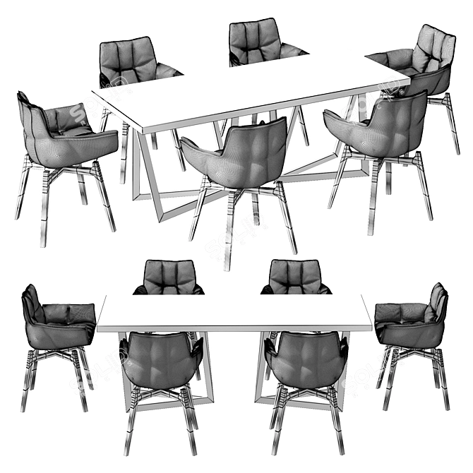 4union Dining Set: Stylish and Affordable 3D model image 3