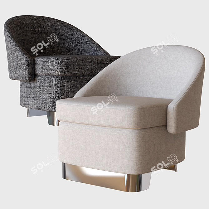 Sleek Lawson Lounge Armchair 3D model image 1
