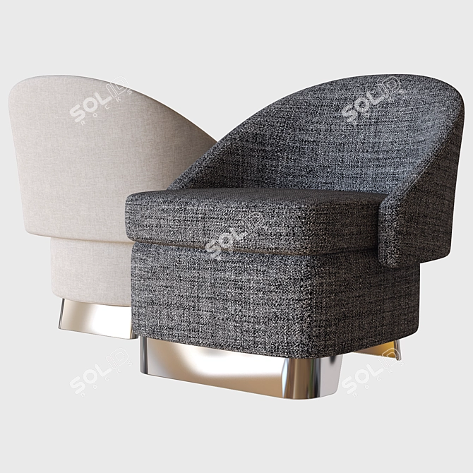 Sleek Lawson Lounge Armchair 3D model image 2