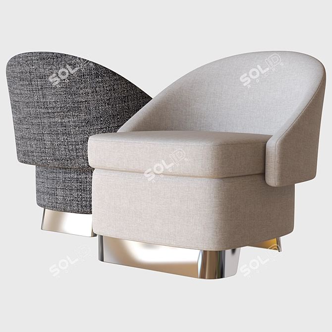 Sleek Lawson Lounge Armchair 3D model image 3