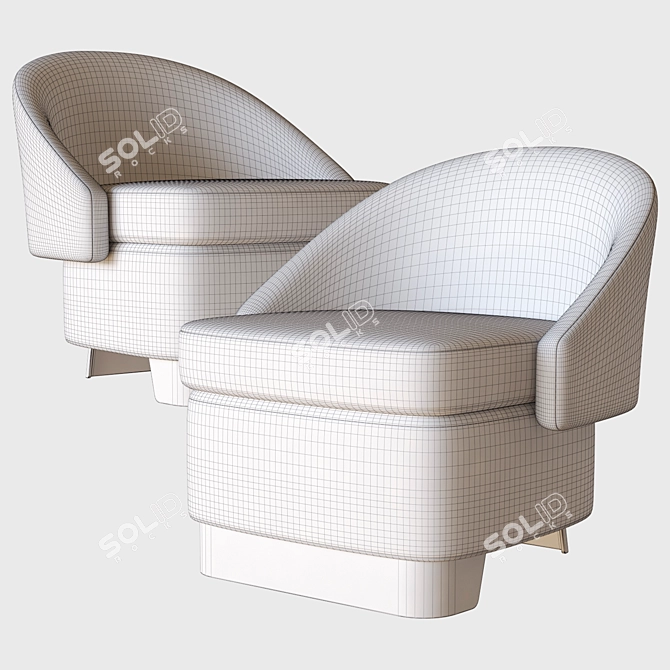 Sleek Lawson Lounge Armchair 3D model image 4